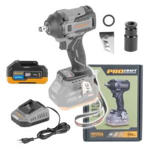Sada aku rázový uťahovák Procraft Industrial IW550A + batéria 20/4 Industrial a nabíjačka C20/2 | SIW550Abb/20-4indu/C20-2